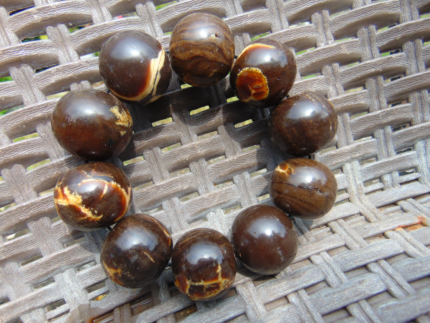 90 gr 10 Beads 25mm Bracelet Aromatic Amber Indonesia for Healing 26BN3
