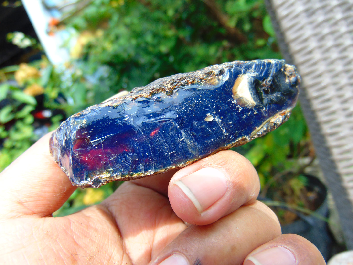37 gram Rough Raw Indonesian Purple Blue Amber for Healing AGRB106