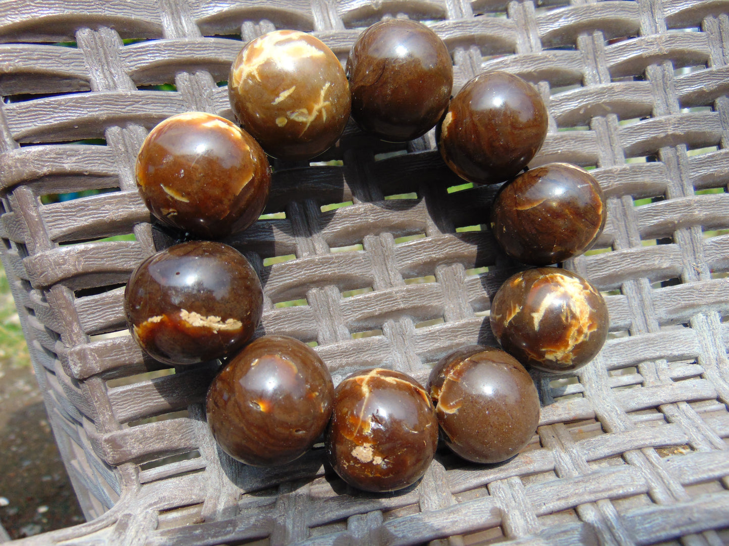 88 gr 10 Beads 25mm Bracelet Aromatic Amber Indonesia for Healing 26BN5
