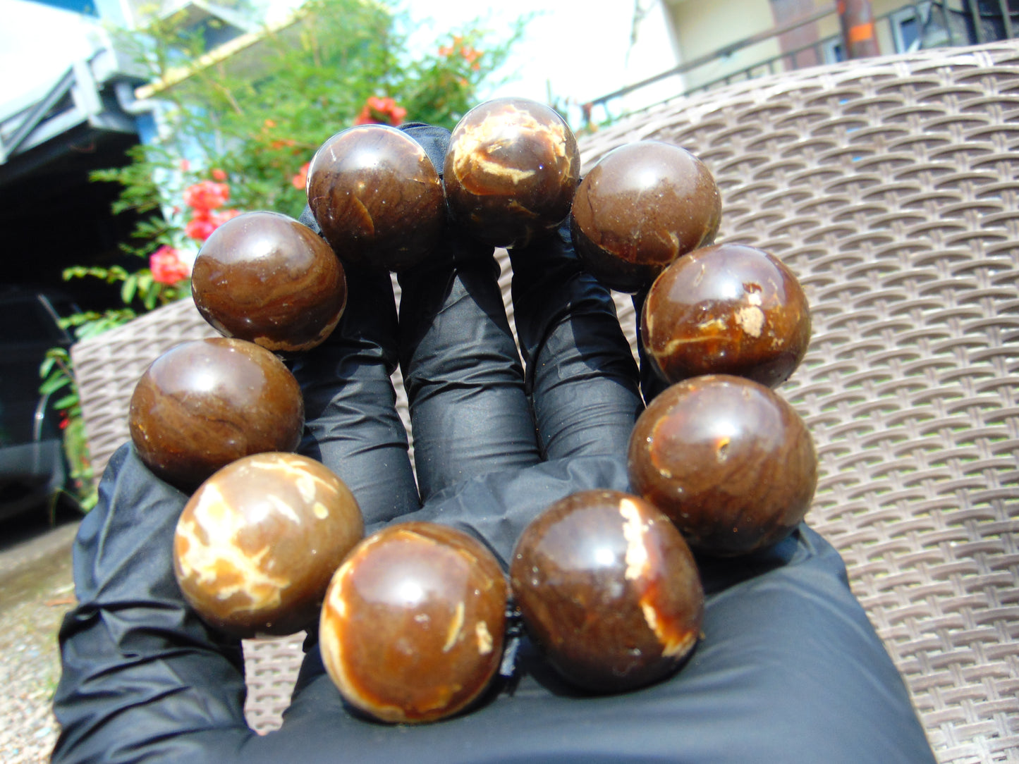 88 gr 10 Beads 25mm Bracelet Aromatic Amber Indonesia for Healing 26BN5