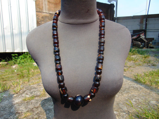 103 gr 43 Beads Combination Necklace Indonesian Sumatra Amber for Healing string 50 cm NC37