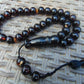51 gr Hand Tasbih 36 Beads 12 mm Mesbah Rosary Indonesian Black Amber for Healing FR45