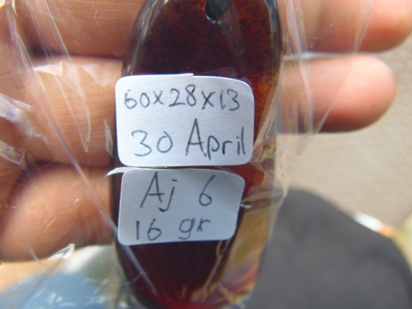 16 gram Pendant Indonesian Red Green Amber for Healing AJ6