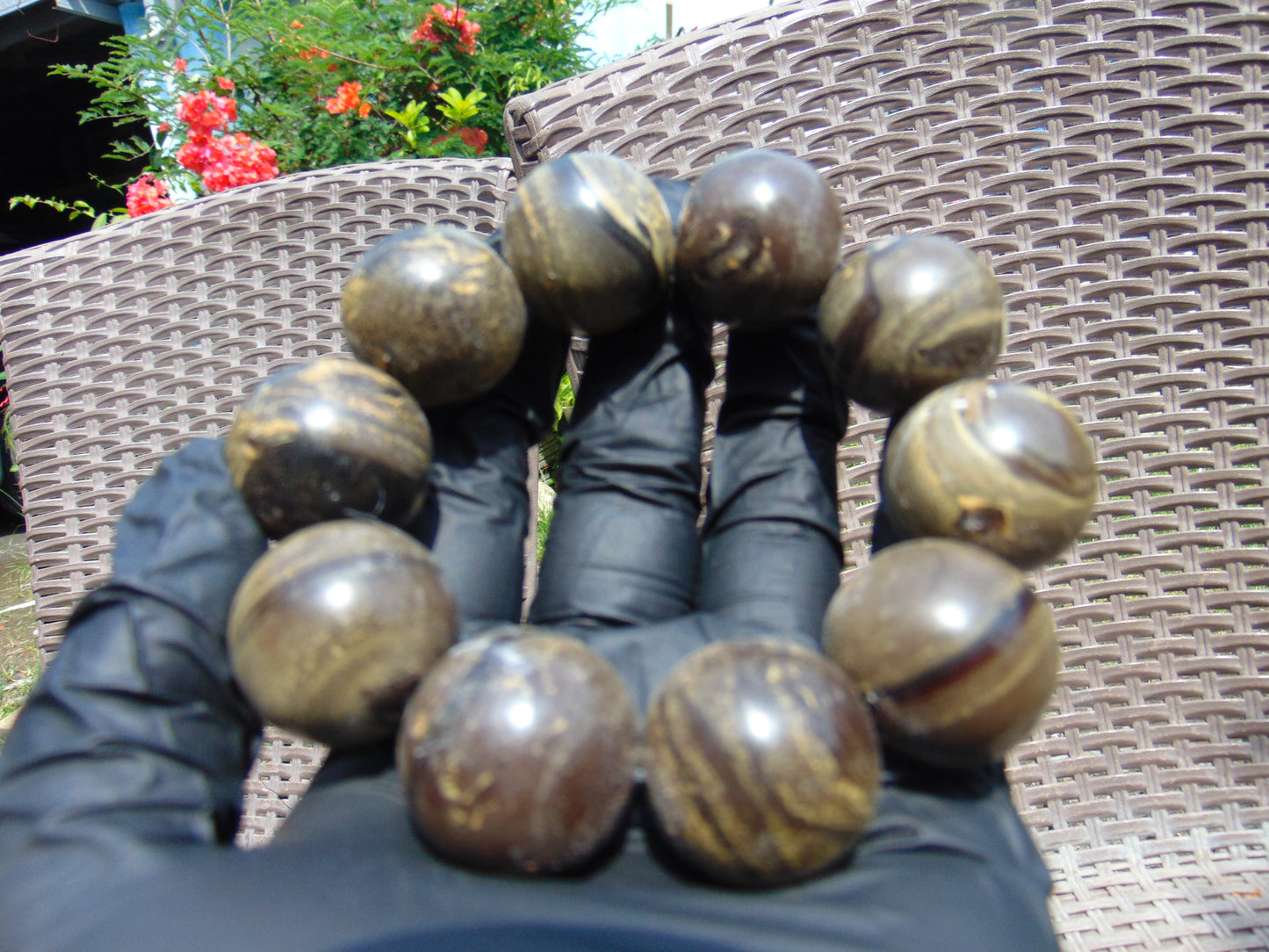 85 gr 10 Beads 25mm Bracelet Aromatic Amber Indonesia for Healing 26BN21