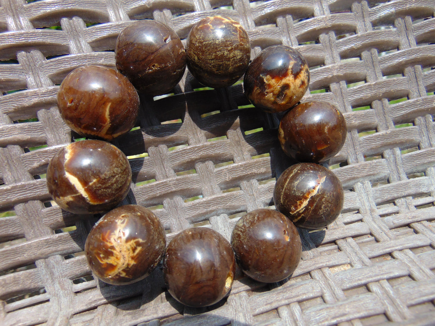 89 gr 10 Beads 25mm Bracelet Aromatic Amber Indonesia for Healing 26BN20
