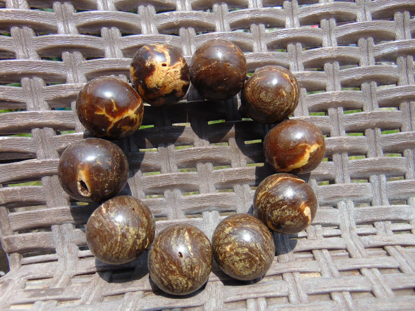 89 gr 10 Beads 25mm Bracelet Aromatic Amber Indonesia for Healing 26BN20