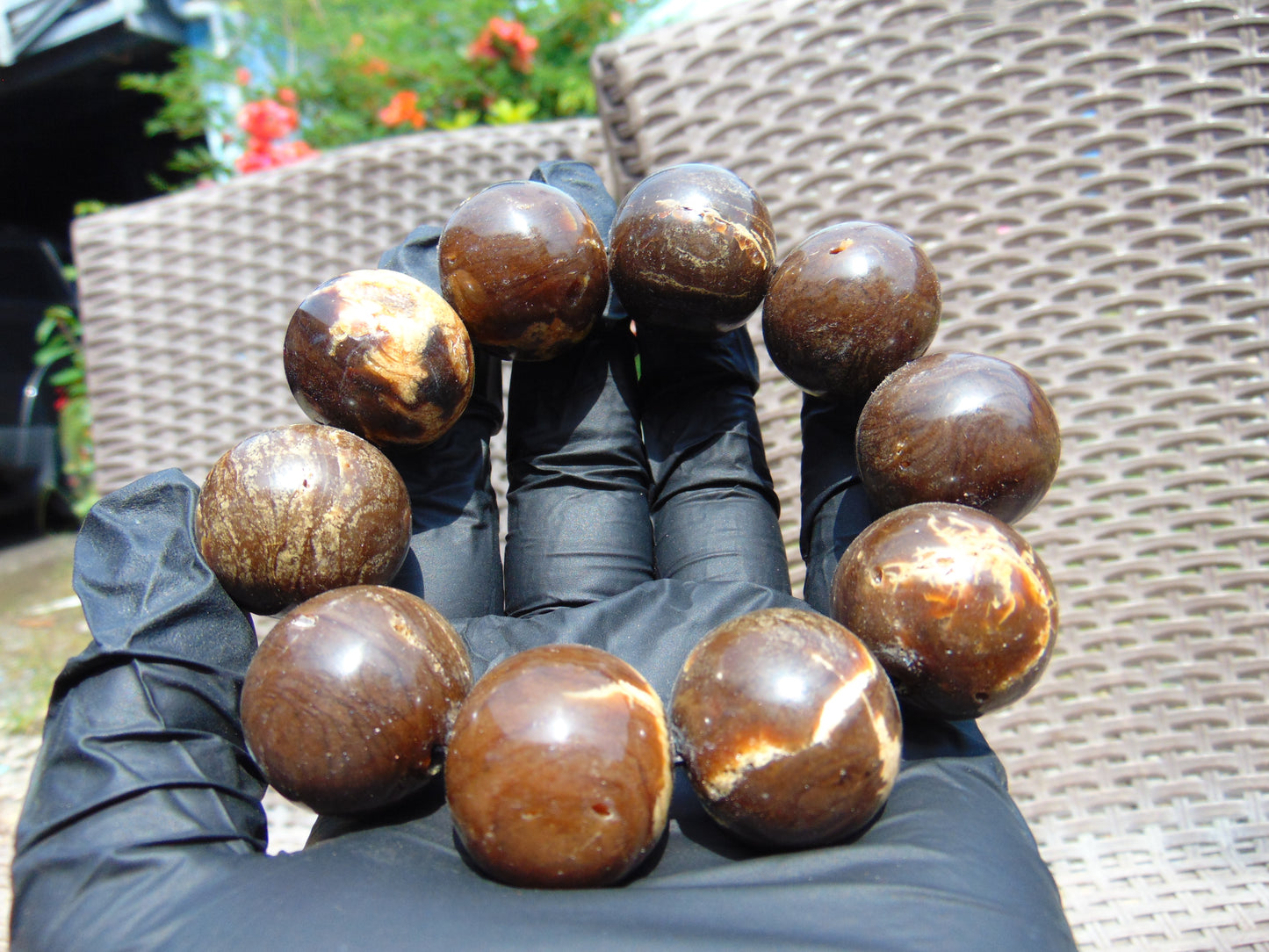 89 gr 10 Beads 25mm Bracelet Aromatic Amber Indonesia for Healing 26BN20