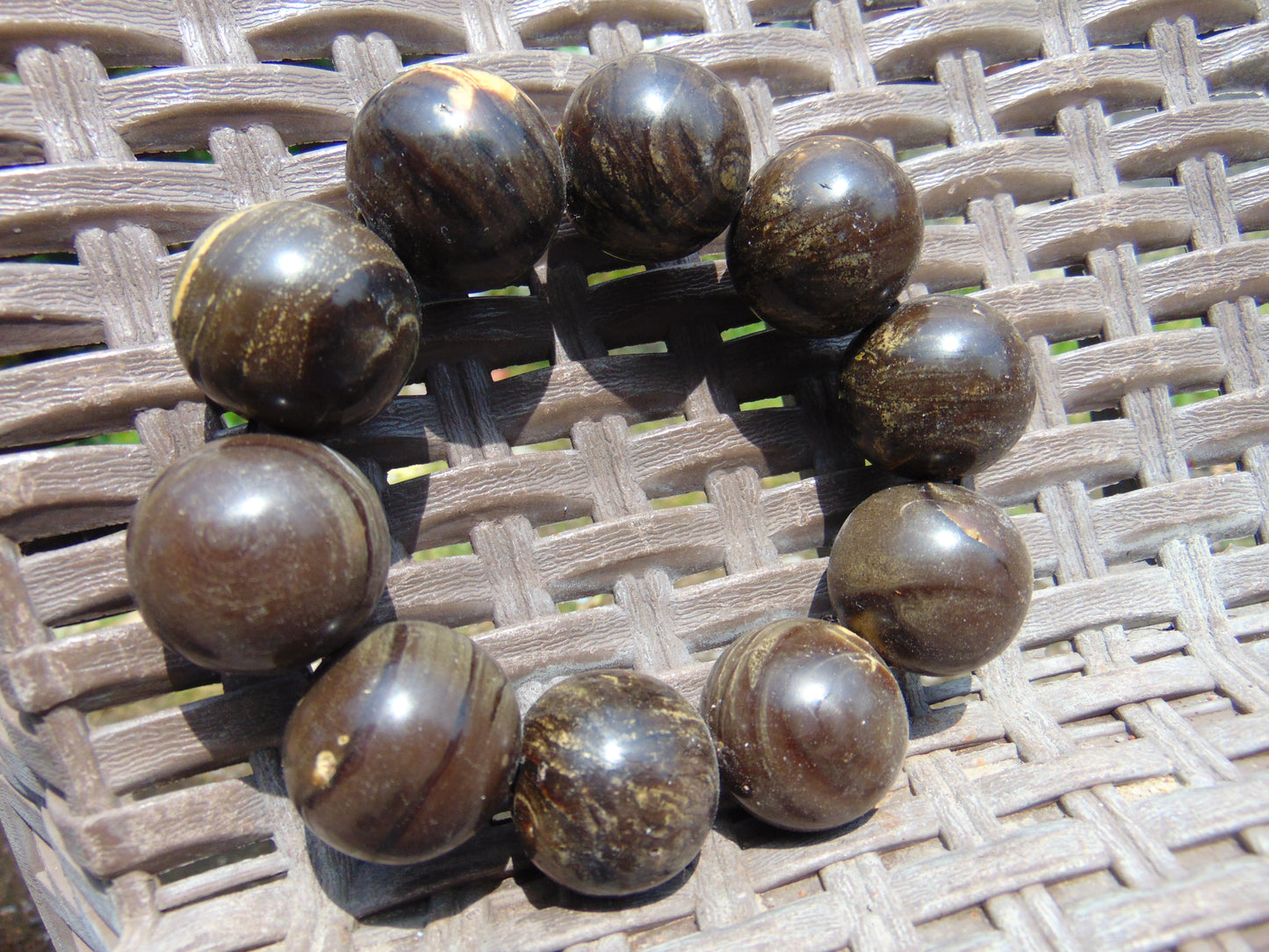 83 gr 10 Beads 25mm Bracelet Aromatic Amber Indonesia for Healing 26BN19