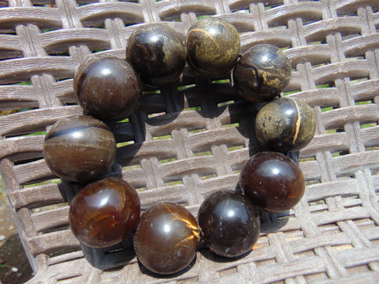 88gr 10 Beads 25mm Bracelet Aromatic Amber Indonesia for Healing 26BN14