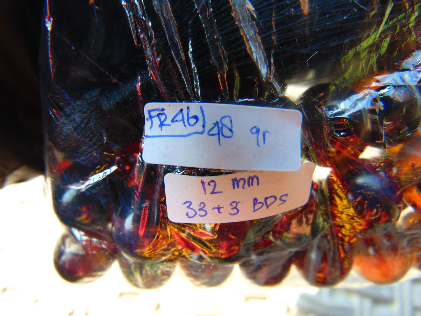 48 gr Hand Tasbih 36 Beads 12 mm Mesbah Rosary Indonesian Black Blue Amber for Healing FR46
