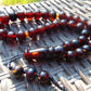 49 gr Hand Tasbih 36 Beads 12 mm Mesbah Rosary Indonesian Black Blue Amber for Healing FR47