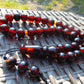 49 gr Hand Tasbih 36 Beads 12 mm Mesbah Rosary Indonesian Black Blue Amber for Healing FR47