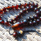 57 gr Tasbih Mesbah Rosary 35 Beads 14 mm Indonesian Dark Red Amber for Healing TB14i31