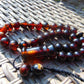 57 gr Tasbih Mesbah Rosary 35 Beads 14 mm Indonesian Dark Red Amber for Healing TB14i31