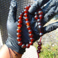 48 gr Hand Tasbih 36 Beads 12 mm Mesbah Rosary Indonesian Red Amber for Healing FR9