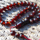 47 gr Hand Tasbih 36 Beads 12 mm Mesbah Rosary Indonesian Red Amber for Healing FR10