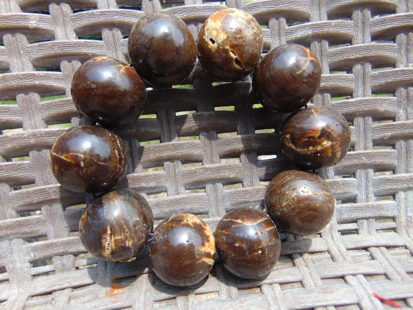 89 gr 10 Beads 25mm Bracelet Aromatic Amber Indonesia for Healing 26BN17