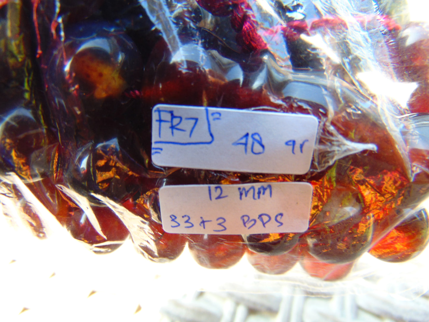 48 gr Hand Tasbih 36 Beads 12 mm Mesbah Rosary Indonesian Red Amber for Healing FR7