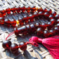 46 gr Hand Tasbih 36 Beads 12 mm Mesbah Rosary Indonesian Red Amber for Healing FR4