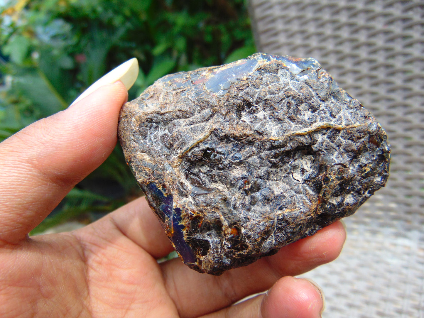 53 gram Rough Raw Indonesian Purple Blue Amber for Healing AGRB88