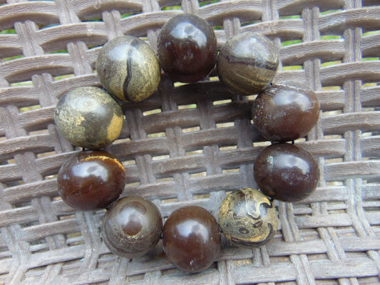 85gr 10 Beads 25mm Bracelet Aromatic Amber Indonesia for Healing 26BN16
