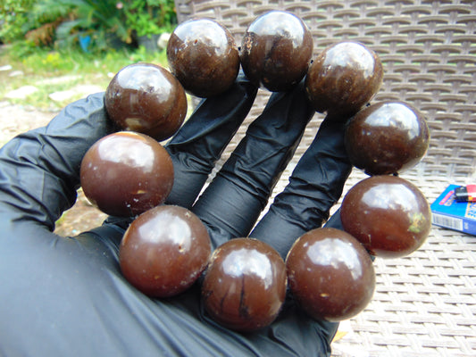 90 gr 10 Beads 25mm Bracelet Aromatic Amber Indonesia for Healing 26BN12
