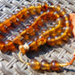 46 gr Hand Tasbih 36 Beads 12 mm Mesbah Rosary Indonesian Yellow Bluish Amber for Healing FR6