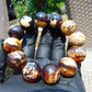 58 gram 12 Beads Mala Bracelet Indonesian White Blue Amber 20 mm for Healing BB6