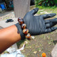 58 gram 12 Beads Mala Bracelet Indonesian White Blue Amber 20 mm for Healing BB6