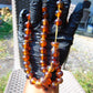 48 gr Hand Tasbih 36 Beads 12 mm Mesbah Rosary Indonesian Yellow Bluish Amber for Healing FR5