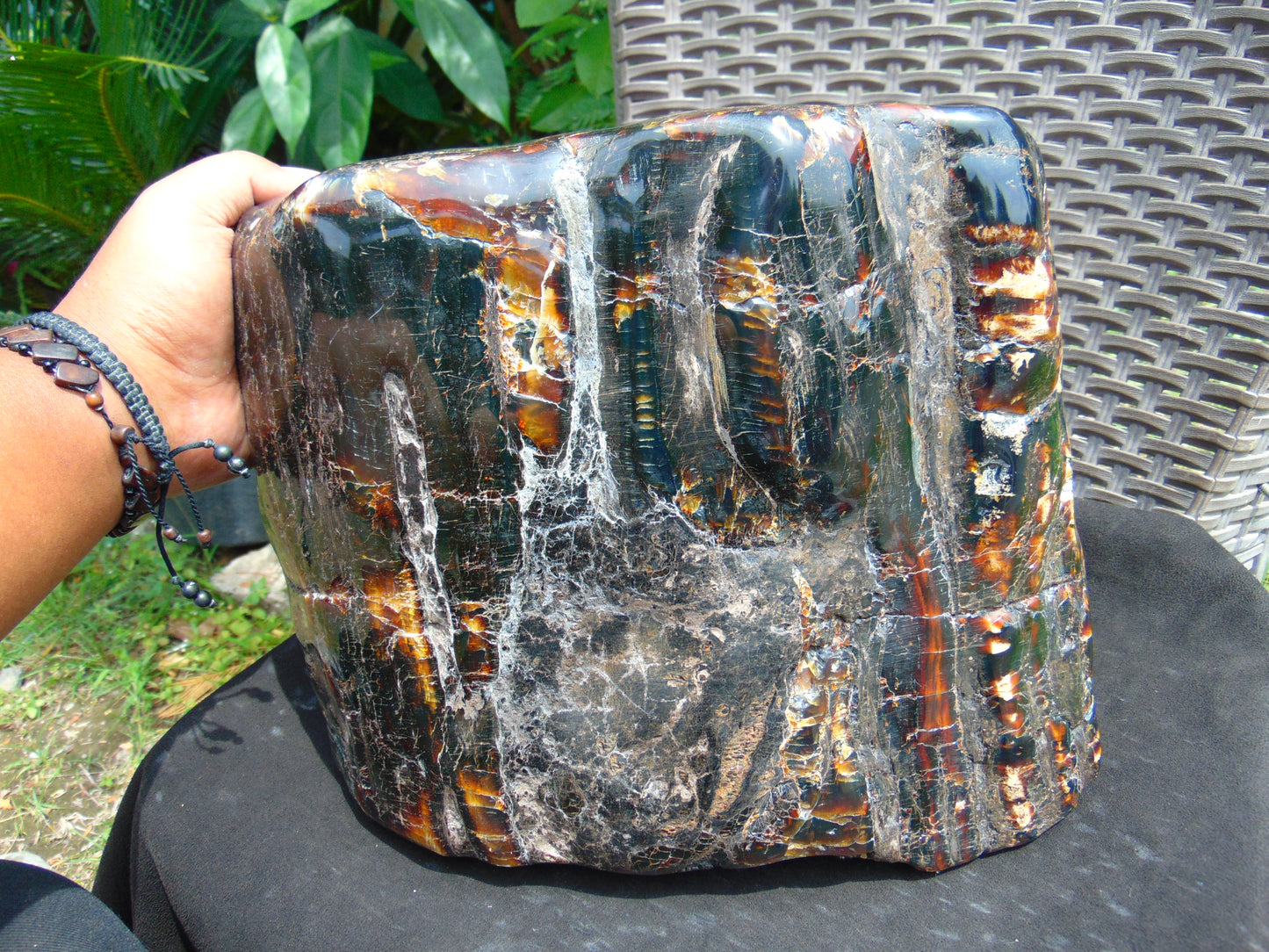 8180 gram Big Full Polished 27x23x17 cm Indonesia Green Amber for Healing ML57