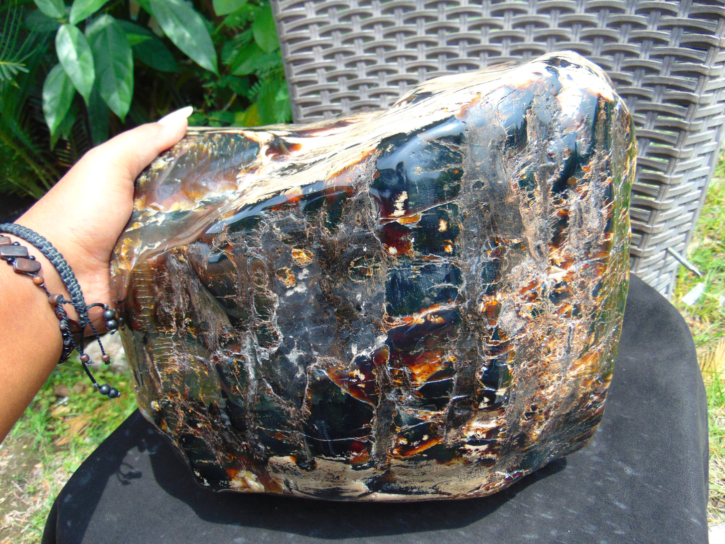 8180 gram Big Full Polished 27x23x17 cm Indonesia Green Amber for Healing ML57
