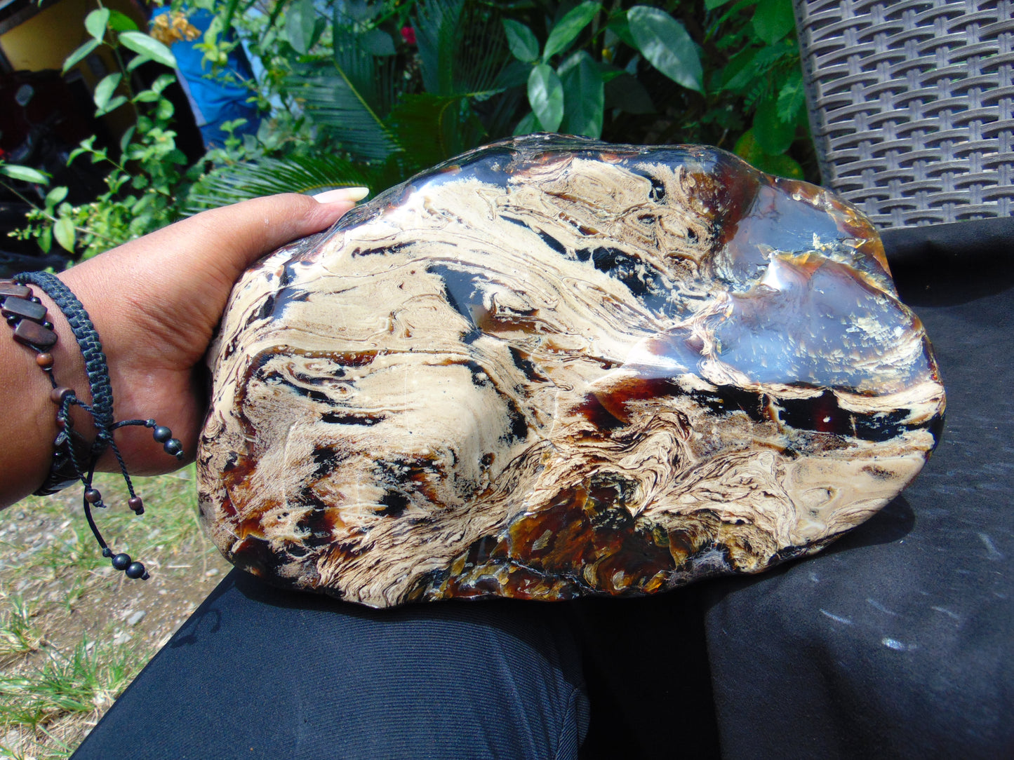 8180 gram Big Full Polished 27x23x17 cm Indonesia Green Amber for Healing ML57