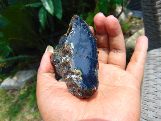 110 gram Rough Raw Indonesian Blue Amber for Healing AGRB120