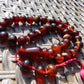 31 gr Hand Tasbih 36 Beads 10 mm Mesbah Rosary Indonesian Dark Red Amber for Healing FR15