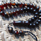 31 gr Hand Tasbih 36 Beads 10 mm Mesbah Rosary Indonesian Dark Red Amber for Healing FR13
