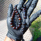 31 gr Hand Tasbih 36 Beads 10 mm Mesbah Rosary Indonesian Dark Red Amber for Healing FR13