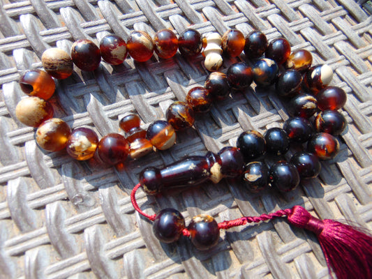 65 gr Tasbih Mesbah Rosary 36 Beads 14 mm Indonesian Cherry Red Amber for Healing TB14i28
