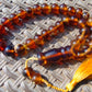 58 gr Tasbih Mesbah Rosary 35 Beads 14 mm Indonesian Yellow Blue Amber for Healing TB14i30