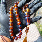 58 gr Tasbih Mesbah Rosary 35 Beads 14 mm Indonesian Yellow Blue Amber for Healing TB14i30