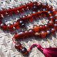 67 gr Tasbih Mesbah Rosary 35 Beads 14 mm Indonesian Crystal Red Amber for Healing TB14i031