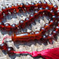 57 gr Tasbih Mesbah Rosary 35 Beads 14 mm Indonesian Crystal Red Amber for Healing TB14i32