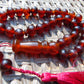 57 gr Tasbih Mesbah Rosary 35 Beads 14 mm Indonesian Crystal Red Amber for Healing TB14i32