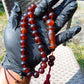 57 gr Tasbih Mesbah Rosary 35 Beads 14 mm Indonesian Crystal Red Amber for Healing TB14i32
