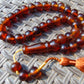 49 gr Hand Tasbih Mesbah Rosary 36 Beads 12 mm Indonesian Red Bluish Amber for Healing TB13i19