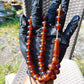 49 gr Hand Tasbih Mesbah Rosary 36 Beads 12 mm Indonesian Red Bluish Amber for Healing TB13i19