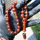 49 gr Hand Tasbih Mesbah Rosary 36 Beads 12 mm Indonesian Red Bluish Amber for Healing TB13i19