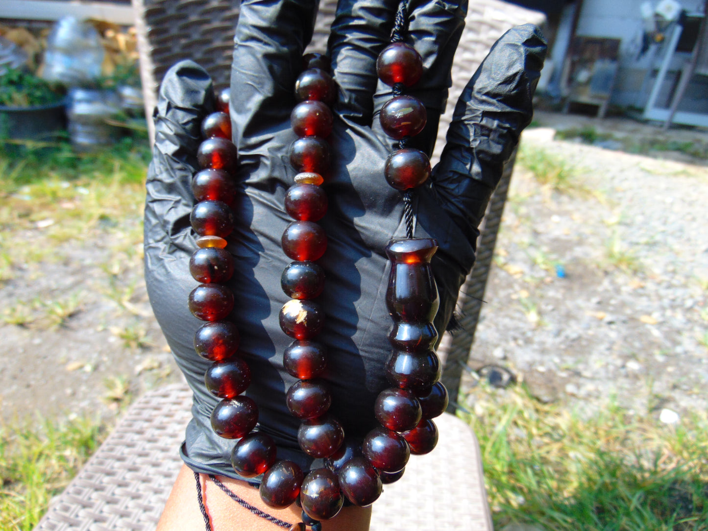 49 gr Hand Tasbih Mesbah Rosary 36 Beads 12 mm Indonesian Cherry Red Amber for Healing TB13i16