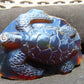 84 gr Sea Turtles Carving 85x67x36 mm Indonesian Blue Amber for Healing AJ200