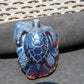 84 gr Sea Turtles Carving 85x67x36 mm Indonesian Blue Amber for Healing AJ200